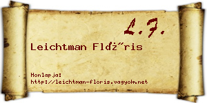 Leichtman Flóris névjegykártya